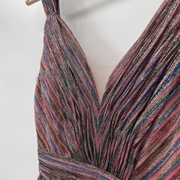 BHLDN x Catherine Deane Nya Metallic  V Neck Long Gown Foraml Dress // 2 - Picture 7 of 16